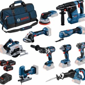 Bosch Blauw 10 Toolkit 18V | Combopack 3 x 5,0 Ah + chargeur