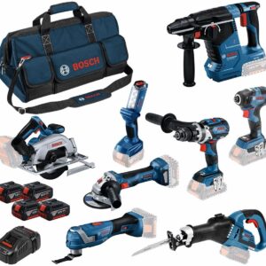 Bosch Blauw 8 Outils 18 V | Pack combo 4 × 5,0 Ah + chargeur