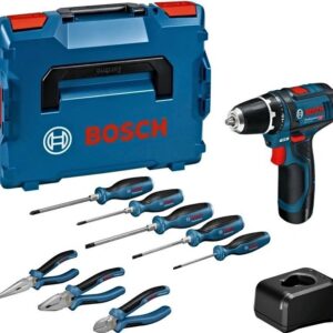 Bosch Bleu – Set combiné 18 V avec 3 machines | GSR + GWS + GBH + 3 × 4,0 Ah + GAL 18V-40