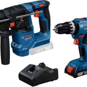 Bosch Blauw Ensemble combo 18 V GSB 18V-25 Perceuse-visseuse à percussion + GBH 18V-18 Marteau perforateur + 1 × 2,0 Ah