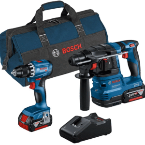 Bosch Blauw | Pack combo | GSR 18V‑45 + GBH 18V‑22 | 18 V | 2 × 4,0 Ah + chargeur