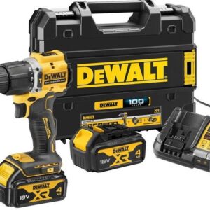 DeWalt DCD100YM2T-QW – Perceuse-visseuse à percussion sans fil 18V 4,0Ah Li-Ion en mallette TSTAK – Édition spéciale 100 ans
