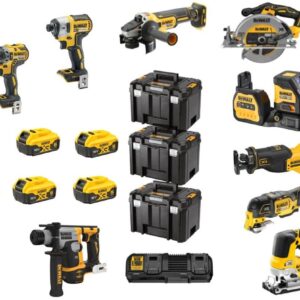 DeWalt DCK1012P4T-QW | Pack combiné 10 pièces | XR 18 Volt | 5,0 Ah | Li-Ion | 4 batteries - DCK1012P4T-QW
