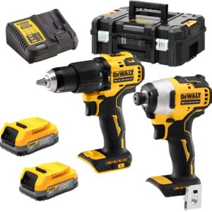 DeWalt DCK2062E2T | Kit Combo sans fil | Ensemble | DCD709 + DCF809 | 2 x 18V XR Powerstack + chargeur