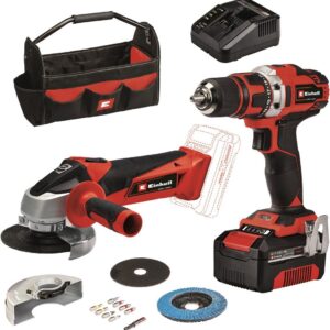 Einhell TE-TK 18/2 Li Kit 18 V / 4,0 Ah (perceuse-visseuse sur batterie / meuleuse d’angle sur batterie) – 1 batterie