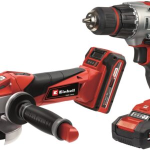 Einhell TE-TK 18 Li Kit 18 V / 1,5 Ah / 3,0 Ah (perceuse-visseuse sur batterie / meuleuse d’angle sur batterie) – 2 batteries