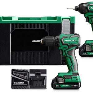 Hikoki KC18DD WFZ | Pack avantage | Perceuse-visseuse sans fil DS18DD + Visseuse à chocs WH18DD | 2 batteries 2,0 Ah + chargeur