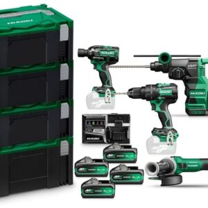 Hikoki KC36H4A MVB4 Pack Avantage | DV36DC + WR36DH + DH3628DA + G3613DVE | 4 × Batteries BSL36B18X et chargeur rapide
