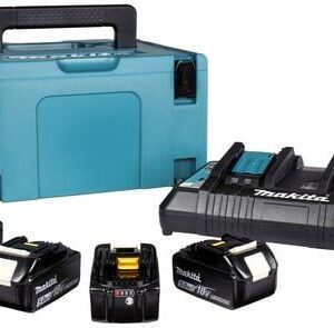 Makita Accessoires Kit de démarrage batteries Li-Ion 18 V 197626-8 (4× BL1850B 5,0 Ah) + chargeur double