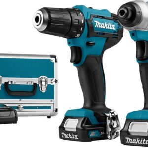Makita CLX224SAX1 – Kit combiné | Perceuse-visseuse DF333 + Visseuse à chocs TD110 | 12 V 2,0 Ah Li-Ion