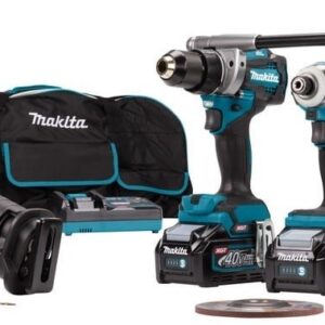 Makita DK0126G401 | Combiset | 40V Max | 4,0Ah | Li-Ion | DF001G accuboor | TD001G slagschroever | GA005G slijper | JR001G reciprozaag