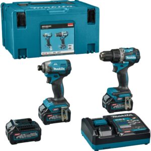 Makita DK0198G201 | Set combo 40 V Max perçage et vissage (à chocs) | 3 x batteries 2,5 Ah + chargeur rapide