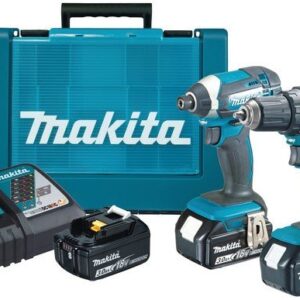 Makita DLX2127X1 Ensemble Combo – Perceuse-visseuse DDF482 18V + Visseuse à chocs DTD152 3,0 Ah (3 batteries), chargeur rapide dans une mallette