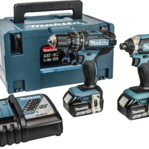 Makita DLX2131JX – Set combo 18 V | Perceuse-visseuse à percussion sur batterie DHP482 + visseuse à chocs sur batterie DTD152 | 2 × 3,0 Ah Li-ion | en Mbox