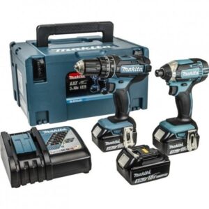 Makita DLX2131JX1 – Set combo 18 V | Perceuse-visseuse à percussion sur batterie DHP482 + visseuse à chocs sur batterie DTD152 | 3 × 3,0 Ah Li-ion | en Mbox