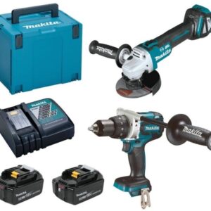 Makita DLX2255TJ Kit combiné – Perceuse-visseuse sans fil DDF486 + Meuleuse d’angle DGA513 | 18 V