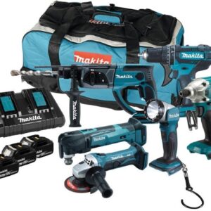 Makita DLX6100PX1 – Set combo 18 V Li-ion | DHP482 + DHR202 + DTM51 + DTD156 + DGA452 + DML802 | 3 × 3,0 Ah