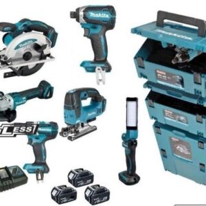 Makita DLX8100J | Set combo 18 V | DDF484 + DTD153 + DGA504 + DHS660 + DJV182