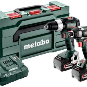 Metabo Set combiné sur batterie 2.8.8 | Perceuse-visseuse à percussion SB 18 LT BL + Visseuse à chocs SSD 18 LT 200 BL | 18 V | 2 × 5,2 Ah, ASC 55