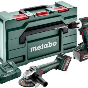 Metabo Comboset 2.4.1 | Perceuse à percussion BS18LT + Meuleuse d’angle W18 L 9-125 | 18 V | 2 batteries Li-ion 4,0 Ah + chargeur