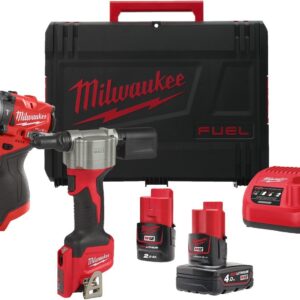 Milwaukee M12 FPP2D2-422X | Pack d’alimentation M12 FUEL (M12 FPD2, M12 BPRT, 1 × batterie M12 B2, 1 × batterie M12 B4, 1 × chargeur C12C, 1 × coffret HD)