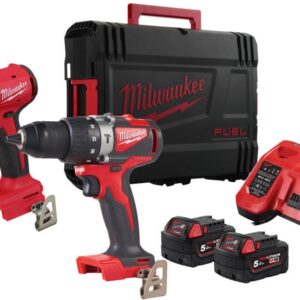 Milwaukee M18 BLPP2A3-502X | Pack d’alimentation M18 2 outils Brushless (M18 BLPD2, BLIDR, 2 × 5,0 Ah)