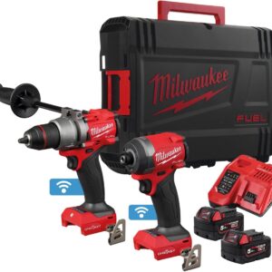 Milwaukee M18 ONEPP2A3-502X | Pack d’alimentation M18 FUEL™ ONE-KEY™ 2 (M18ONEPD3, ONEID3, 2 × 5,0 Ah)