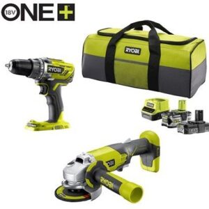 Ryobi R18DDAG-252S | Kit combiné 2 pièces sans fil ONE+ 18V