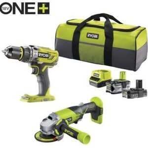 Ryobi R18PDAG-242S | Kit combiné 2 pièces sans fil ONE+ 18V