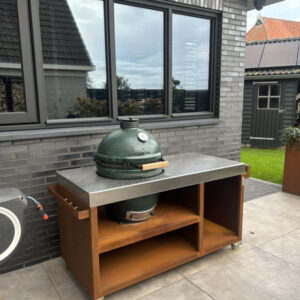Cuisine d’extérieur Big Green Egg en acier inoxydable / acier Corten