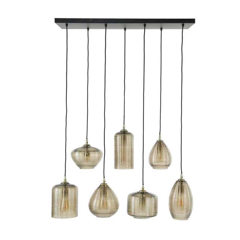 Nona 7-lichts Hanglamp Amber glas – Image 5