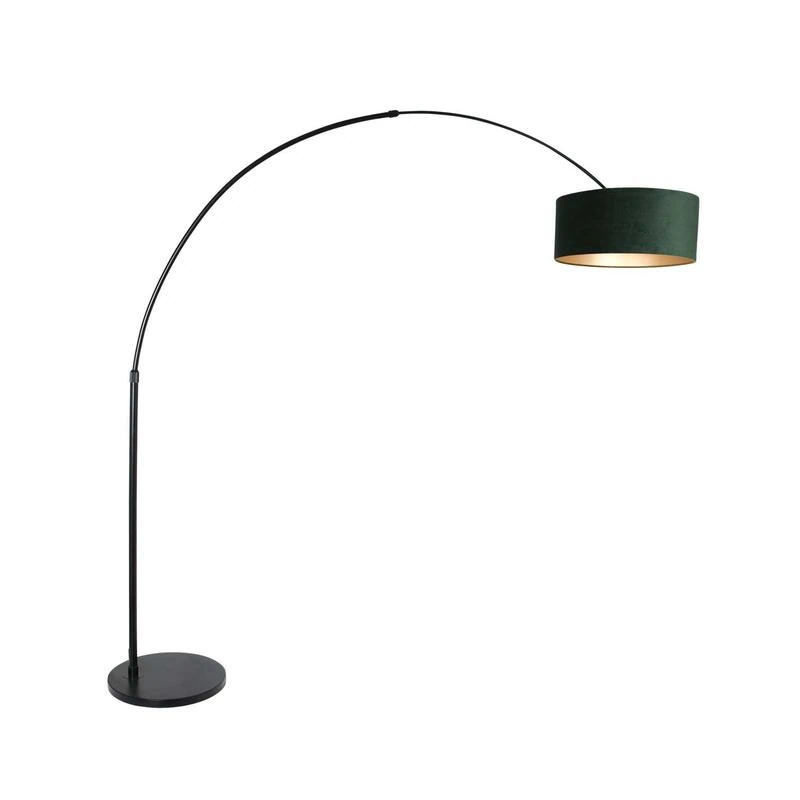Ariana 1-lichts Vloerlamp Zwart met Groen Velvet kap – Image 2