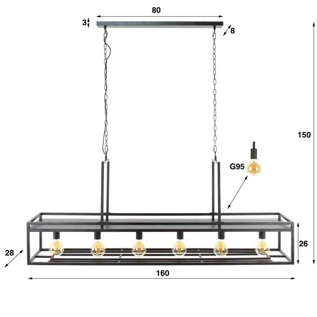 Aurora 6-lichts Hanglamp – Image 4