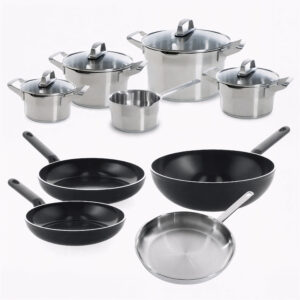 BK Premium+ Ensemble de casseroles 9 pièces avec protège-casseroles gratuit