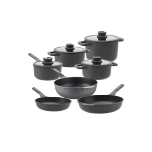 BergHOFF Leo Stone Batterie de cuisine 11 pièces Downdraft + protège-casseroles offerts