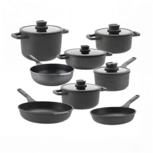 BergHOFF Leo Stone Downdraft Batterie de cuisine 13 pièces + protège-casseroles offerts