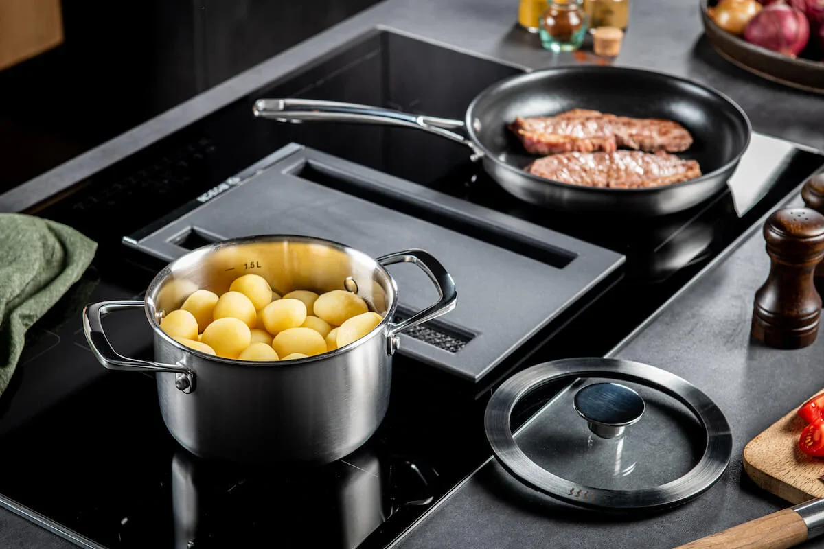 DUCQ ensemble de casseroles Downdraft – 15 pièces – avec couvercles en verre – Image 3