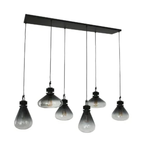 Les suspensions Demeter 6 sources lumineuses en verre E27