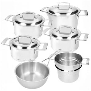 Demeyere Silver 7 Batterie de cuisine 5 pièces + panier à pâtes 24 cm offert