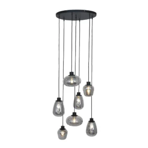 Lampe suspension Echo 7 lumières en verre