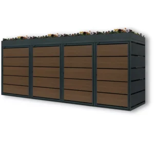 Green Plant Habillage Chêne Gris anthracite / Aspect bois | 4 conteneurs