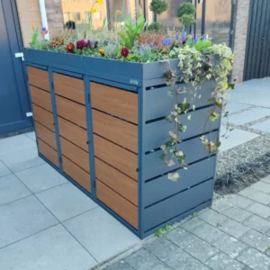 Green Plant Habillage Chêne Aspect Bois Gris Anthracite | 3 Conteneurs