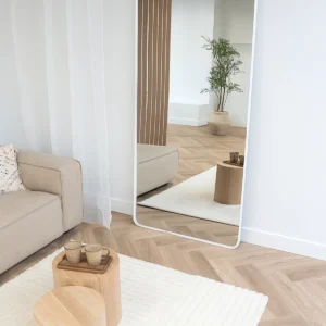 Ivar Rechthoekige spiegel met afgeronde hoek 210x90cm – Mat Wit