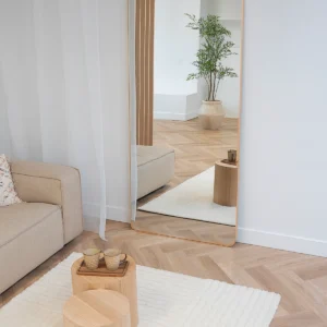 Ivar Rechthoekige spiegel met afgeronde hoek 210x90cm – Zacht Goud