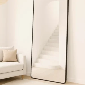 Ivar Rechthoekige spiegel met afgeronde hoek 210x90cm – Zwart