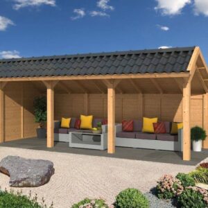Carport Bergen L Type 6 Douglas Raboté 678x306x281cm - Parois Naturelles