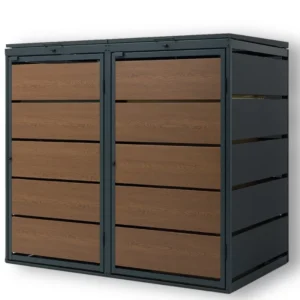 Kuba Store Habillage Anthracite avec Bois de Chêne | 2 Conteneurs
