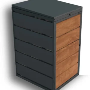 Kuba Store Habillage Anthracite avec Bois de Chêne | 1 Conteneur