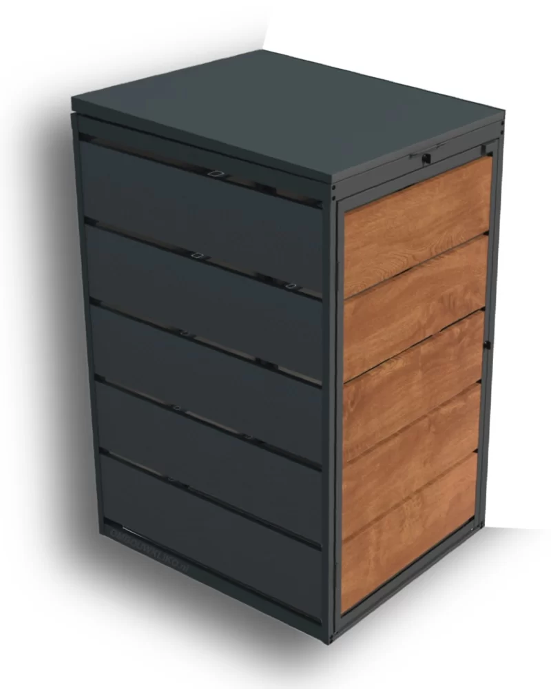 Kuba Store Habillage Anthracite avec Bois de Chêne | 1 Conteneur