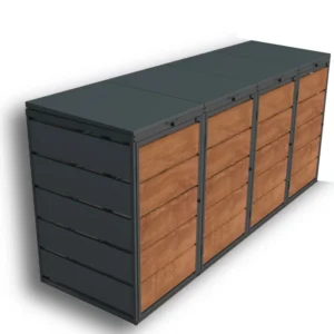 Kuba Store Habillage Gris anthracite avec Bois de Chêne | 4 Conteneurs